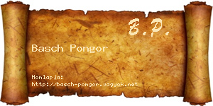 Basch Pongor névjegykártya